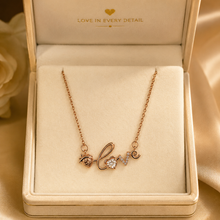 Load image into Gallery viewer, Rose Gold Love Necklace, Strawberry Charm and Clear CZ Pendant, 18 Inch Adjustable Stainless Steel Gift for Her
