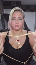 Load and play video in Gallery viewer, Red Fish Pendant Necklace, Gold Tone Crystal Fish Charm, 18 Inch Adjustable Stainless Steel Jewelry Gift for Her

