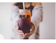 Load image into Gallery viewer, Daily Affirmations Beer Can glass | Boho Coffee Glass | Aesthetic Coffee
