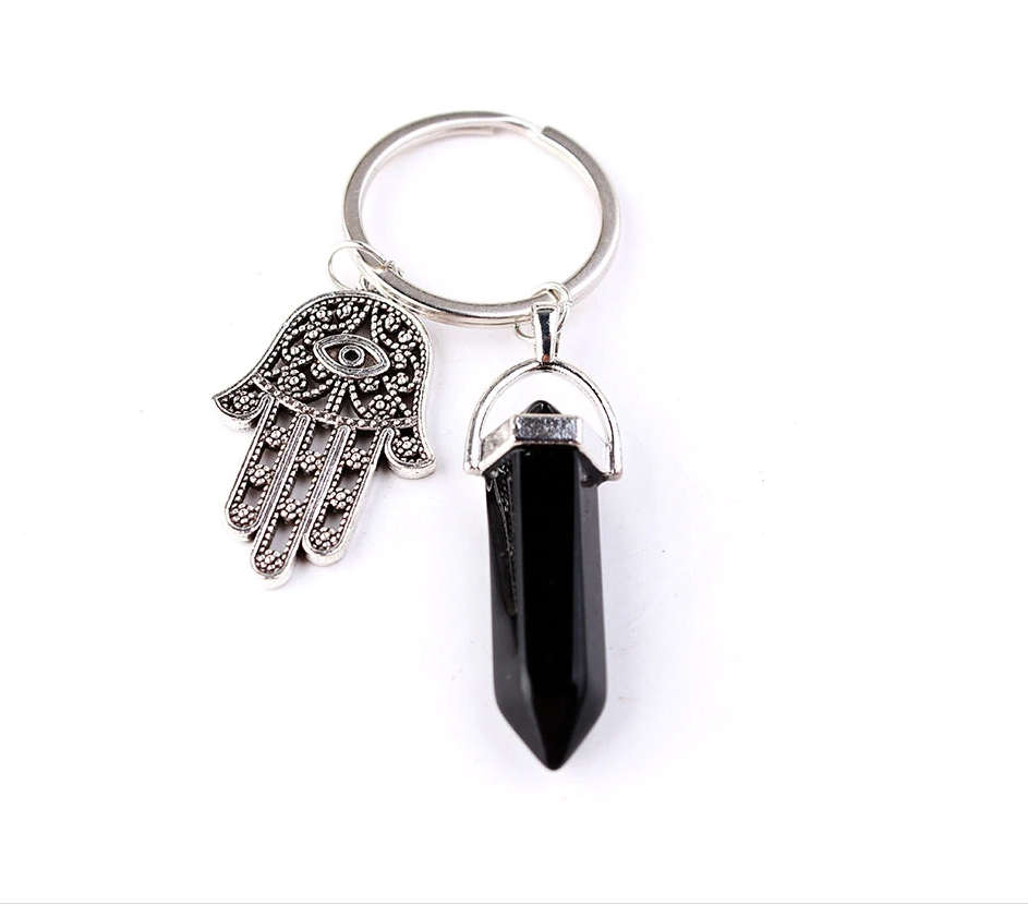 Natural Healing Stone Keychain For Protection