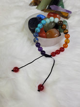 Load image into Gallery viewer, Adjustable 7 Chakra Bracelet, , Meditation Healing, Crystal Healing, Beaded Bracelet 8mm
