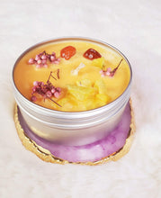 Load image into Gallery viewer, Citron Mandarin Natural Soy Wax Candle Highly Scented with Carnelian Crystals
