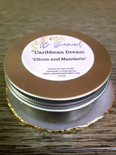 Load image into Gallery viewer, Citron Mandarin Natural Soy Wax Candle Highly Scented with Carnelian Crystals
