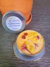Load image into Gallery viewer, Citron Mandarin Natural Soy Wax Candle Highly Scented with Carnelian Crystals
