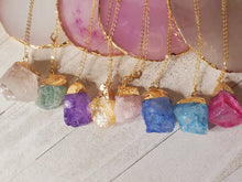 Load image into Gallery viewer, Natural Crystal pendant necklace Raw Crystals
