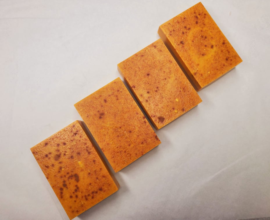 Turmeric Goat's Milk Soap Rosemary Sage Scented with Oatmeal
