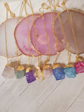 Load image into Gallery viewer, Natural Crystal pendant necklace Raw Crystals
