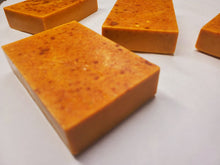 Load image into Gallery viewer, Turmeric Goat&#39;s Milk Soap Rosemary Sage Scented with Oatmeal
