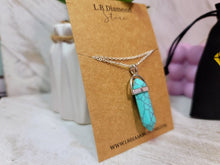 Load image into Gallery viewer, Turquoise Healing Crystal Point Necklace Gold tone
