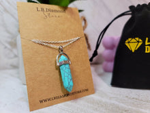 Load image into Gallery viewer, Turquoise Healing Crystal Point Necklace Gold tone
