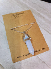 Load image into Gallery viewer, Opal Healing Crystal Point Necklace Gold tone Handmade
