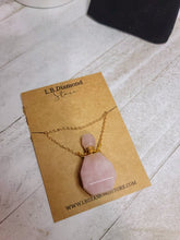 Load image into Gallery viewer, Perfume Bottle Crystal Rose Quartz Necklace Handmade, Genuine Stone
