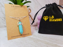 Load image into Gallery viewer, Turquoise Healing Crystal Point Necklace Gold tone
