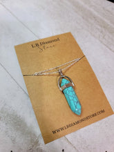 Load image into Gallery viewer, Turquoise Healing Crystal Point Necklace Gold tone
