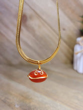 Load image into Gallery viewer, Natural Handmade Crystal Choker Necklace Gold Wire Wrapped Carnelian Stainless Steel
