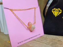 Load image into Gallery viewer, RAW Sun Stone Healing Crystal Necklace Gold Tone
