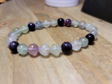 Load image into Gallery viewer, Grade A++ Fluorite Crystal Bead Bracelet 8mm, Genuine Fluorite Gemstone Bracelet,
