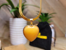 Load image into Gallery viewer, Genuine Natural Handmade Crystal Choker Necklace Gold Tone Citrine Healing Crystal Heart Necklace
