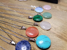 Load image into Gallery viewer, Natural Handmade Crystal Necklace Amethyst, Rose quartz, Green aventurine, Opal, Malachite, Blue soladite
