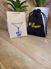 Load image into Gallery viewer, Natural Blue Soladite Handmade Star Necklace Hexagon Chain Silver Pendant Necklace
