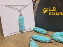 Load image into Gallery viewer, Crystal Necklace Silver Wrapped Turquoise Healing Crystal Point Necklace
