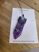 Load image into Gallery viewer, Natural Amethyst Point pendant necklace, natural Amethyst stone
