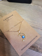 Load image into Gallery viewer, Evil Eye Necklace Blue Evil Eye Blue Eye Necklace • Gift for Her • Moon Necklace
