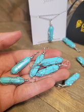 Load image into Gallery viewer, Crystal Necklace Silver Wrapped Turquoise Healing Crystal Point Necklace
