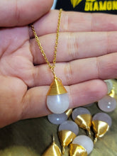 Load image into Gallery viewer, Gold Wire Wrapped Rose Quartz Healing Crystal  Necklace
