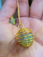 Load image into Gallery viewer, Gold Tone CAGE Necklace Healing Crystal Cage Necklace Gold tone
