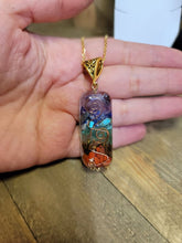 Load image into Gallery viewer, 7 Chakras Orgonite Necklace: Daily Necklace Orogonite Orgone necklace
