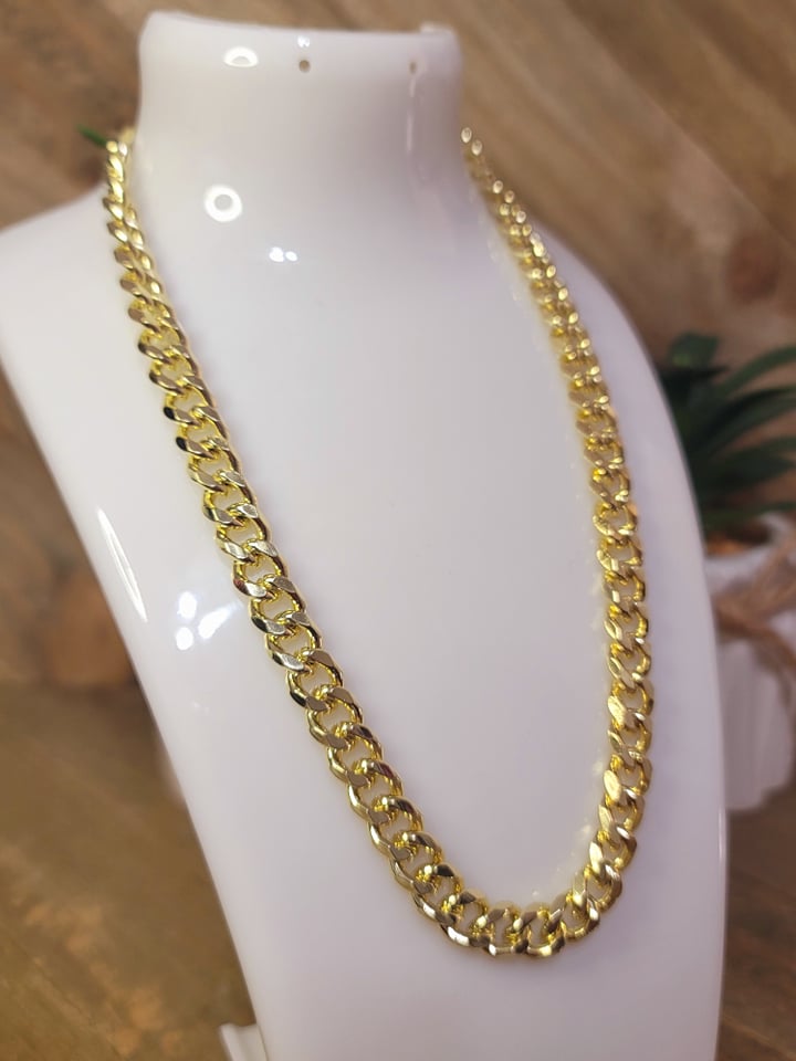 8mm Cuban link Stainless Steel Necklace. 16 Inch Choker Gold/ Silver