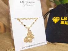 Load image into Gallery viewer, Gorgeous Butterfly Necklace, Charm, Pendant with Crystals on a Dainty Gold
