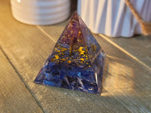 Load image into Gallery viewer, Orgone Pyramid Amethyst  &amp; Lapis Lazuli  Orgonite Chakra Gift
