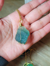 Load image into Gallery viewer, Raw Crystal Fluorite Stone Necklace Healing crystal Necklace
