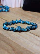 Load image into Gallery viewer, Blue Apatite Chip Bracelet Handmade Genuine Crystal Stretch  Bracelet
