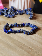 Load image into Gallery viewer, Lapis Lazuli Chip Bracelet Handmade Genuine Crystal Stretch  Bracelet
