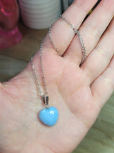 Load image into Gallery viewer, Blue Chalcedony Heart necklace Powerful necklace Healing Energy Necklace
