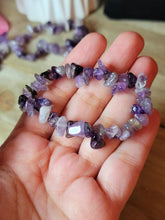 Load image into Gallery viewer, Amethyst Chip Bracelet Handmade Genuine Crystal Stretch  Bracelet
