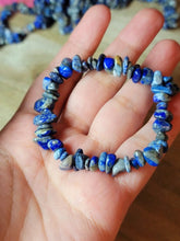 Load image into Gallery viewer, Lapis Lazuli Chip Bracelet Handmade Genuine Crystal Stretch  Bracelet
