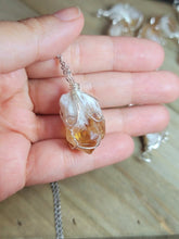 Load image into Gallery viewer, Natural Handmade Crystal Necklace Silver Raw Citrine Necklace
