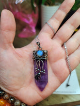 Load image into Gallery viewer, Natural Amethyst Point pendant necklace, natural Amethyst stone
