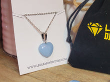 Load image into Gallery viewer, Blue Chalcedony Heart necklace Powerful necklace Healing Energy Necklace
