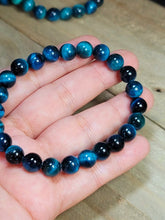 Load image into Gallery viewer, Self confidence Bracelet- Natural Blue Tiger Eye Bracelet Elastic Yoga Gemstones
