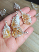 Load image into Gallery viewer, Natural Handmade Crystal Necklace Silver Raw Citrine Necklace
