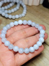 Load image into Gallery viewer, Handmade Light Blue Aquamarine Bracelet Powerful Bracelet 8mm Healing
