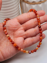 Load image into Gallery viewer, Carnelian Choker Necklace Silver tone Gorgeous Choker 4mm Beads
