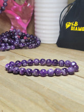 Load image into Gallery viewer, Natural Amethyst Bracelet, Handmade Semi Precious Gemstone 8mm
