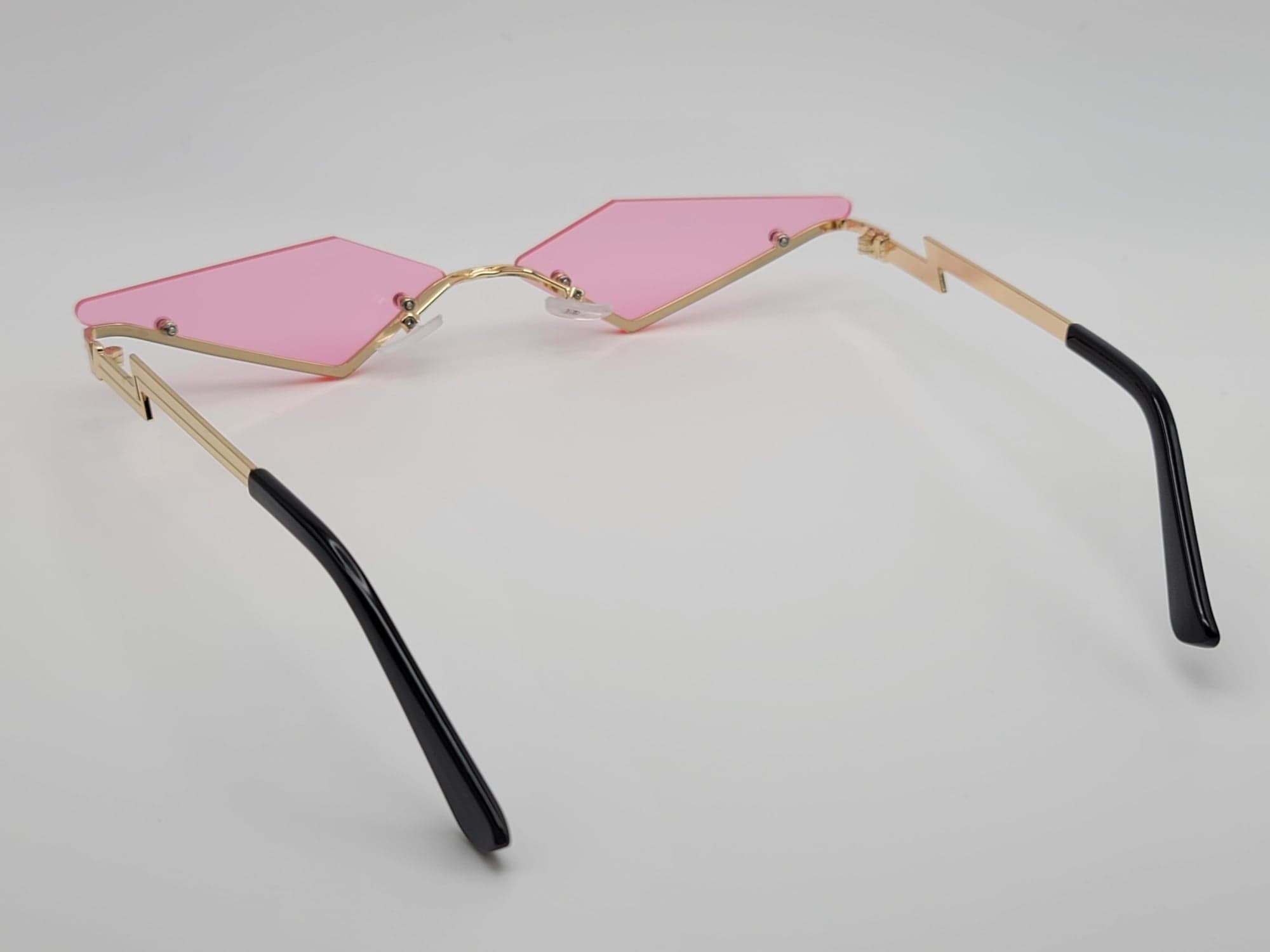 Triangle Wing Edge Rimless Slim Cat-Eye Sunglasses Trendy sunglasses V – LB  Diamond Store