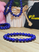 Load image into Gallery viewer, Natural Lapis Lazuli Bracelet- 8mm stretch bracelet
